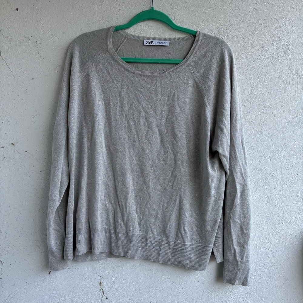 Zara Silver Gray Knit Top